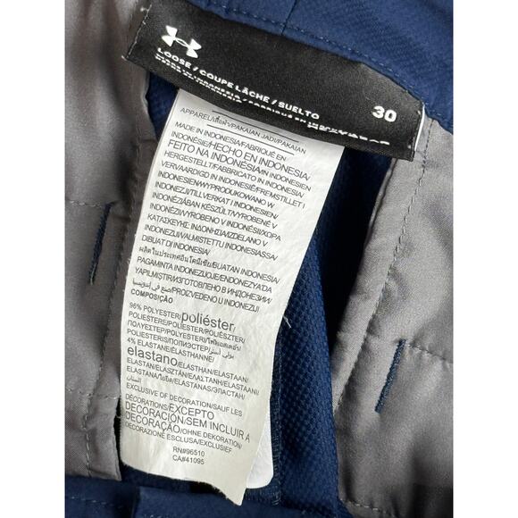 Under Armour‎ Golf Heatgear Performance Stretch Tech Shorts Navy Blue Mens 30 UA - Picture 8 of 9